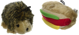 PetMate Booda Zoobilee Hedgehog and Hotdog Plush Dog Toy 3.5" Small 1 count PetM - £12.06 GBP
