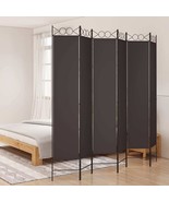  6-Panel Room Divider Brown 94.5&quot;x86.6&quot; Fabric - $2,757.47 MXN