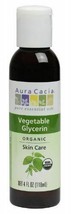 NEW Aura Cacia Organic Skin Care Oil Vegetable Glycerin 4 Fluid Ounce 118 mL - £7.98 GBP