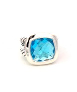 David Yurman Blue Topaz Ring Size 7 Sterling Silver Estate DY599 - $485.10