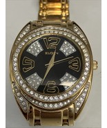 Men&#39;s Elgin FG 1517 117 VJ21 Gold Tone Watch With Cubic Zirconium Crystals - $87.07