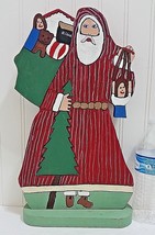 JOSEPH E GRAY Hand Painted Wood Father Christmas  15” Tall Vtg-Style Santa Decor - £26.66 GBP