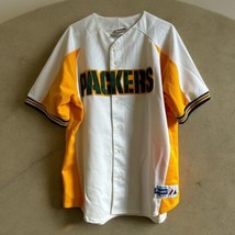 Vintage Green Bay Packers Baseball Jersey Made In USA By Majestic Mens Size XL - £38.91 GBP