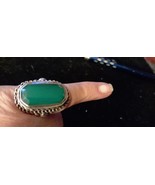 Green Jade Sterling Silver ring - $150.00