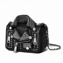 Ameiliyar Designers Women Leather Bags Handicraft Rivet Jacket  Style Messenger  - £97.23 GBP