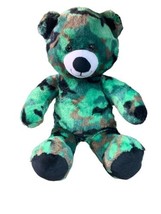 Build A Bear Camouflage Green Army Print Teddy Bear Plush Snuggle Collec... - £8.25 GBP