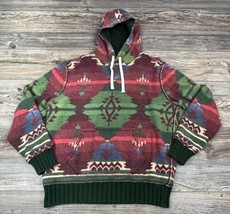 Vintage Polo Ralph Lauren Mens Aztec Navajo Southwest Pattern Hoodie Siz... - $123.75