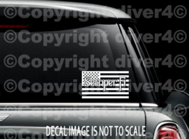 Marine Corps Semper Fi in US Flag Vinyl Window Decal Sticker US Seller - £5.37 GBP+