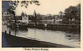 PRAHA PRAGUE CZECH REPUBLIC~POHLED z KAMPY~1910s PHOTO POSTCARD - $3.17
