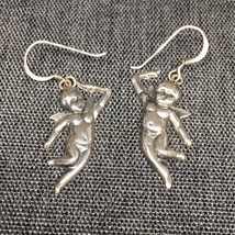 Sterling Silver Earrings Cupid Cherub Angel Pierced - £26.80 GBP