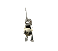 Vintage Sterling Silver BEAU Cat Attack 3 Dimensional Pin Brooch - $29.70