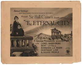 THE ETERNAL CITY (1923) Barbara La Marr, Bert Lytell, Mussolini &amp; King Emmanuel - £58.92 GBP