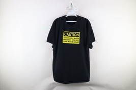 Vtg Mens XL Caution This Vehicle Makes Stops At Your Moms House T-Shirt Black - £22.92 GBP