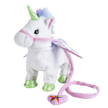 Electric Walking Unicorn Plush Toy Stuffed Animal Toys Electronic Music Unicorn  - £23.91 GBP