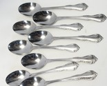 Oneida Mansfield Oval Soup Spoons 6 7/8&quot; Wm A Rogers Lot of 8 - $25.47