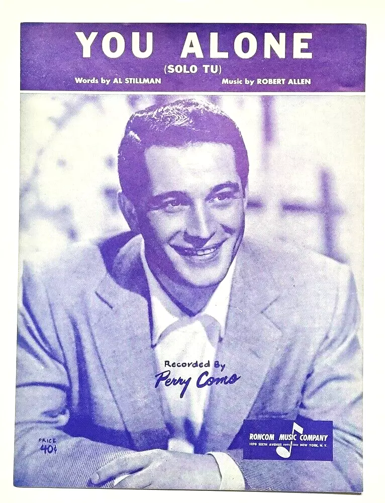 You Alone Perry Como Vintage Sheet Music 1953 - £5.50 GBP
