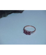 10K Rose GOLD ALMANDINE GARNET DIAMOND RING Size 7 TGG3 2.2g Vintage 1.25ct - £253.18 GBP