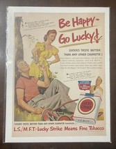 Vtg 1951 Lucky Strike Cigarettes / Pillsbury 50&#39;s Color Print Ad 13x10 Near Mint - £8.72 GBP