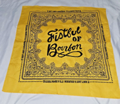 Fistful of Bourbon bandana Handkerchief Vintage Sign new old stock yello... - £9.63 GBP