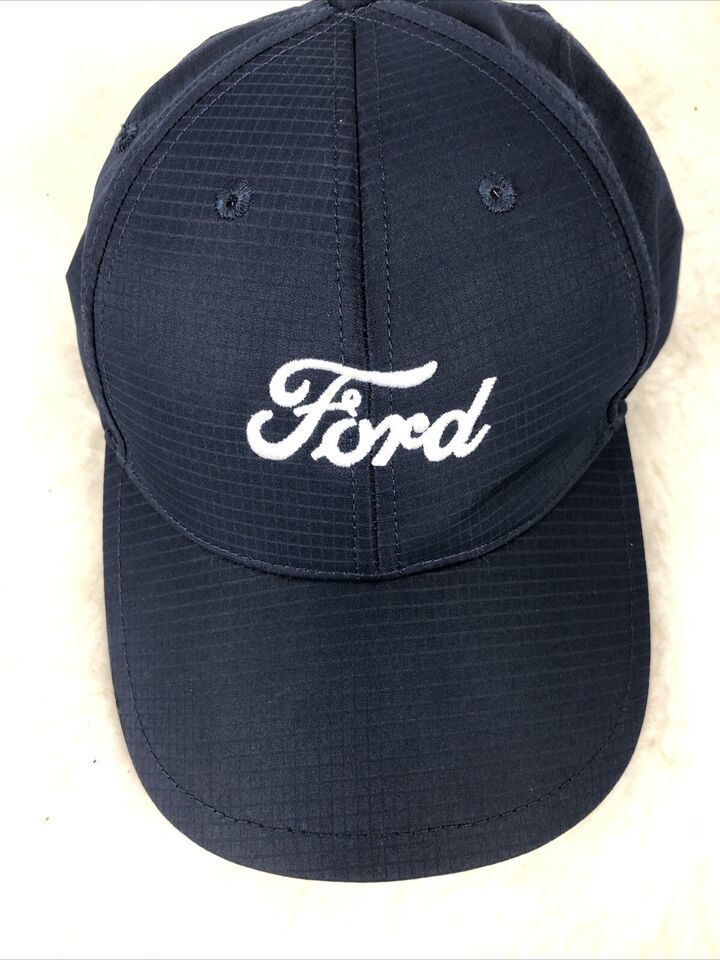FORD Navy Blue &amp; White Embroidered Baseball Dad Style Hat Cars Trucks - $13.98