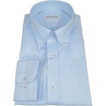 Mens 100% Italian Cotton Shirt Non Iron SORRENTO Button Down Oxford 4530 Blue image 2