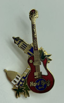 Vintage Hard Rock Cafe Puerta Vallarta enamel guitar pin 2 inch - $18.69