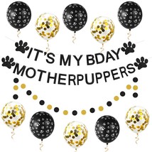 Dog Birthday Party Decorations Supplies, Black Glitter It&#39;S My Bday Mother Puppe - £23.96 GBP