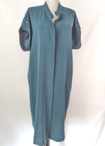 Joan Vass Womens Green Shift button front Dress size M short kimono sleeve - £20.53 GBP