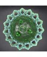Antique Northwood Green Opal Shell &amp; Wild Rose Opalescent Glass Candy Di... - €34,45 EUR