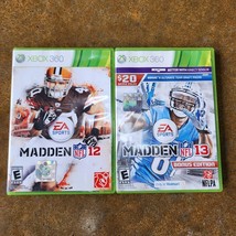 Microsoft Xbox 360 Game Lot Madden NFL 12 Madden NFL 13 Tested Works - £5.34 GBP