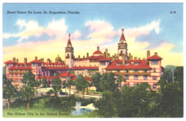 Vtg Postcard-Hotel Ponce De Leon-Oldest City in the United States-FL-Lin... - $1.80