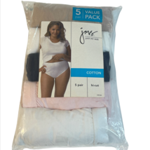 Just My Size Cotton Briefs Panties Plus Size 14 5 Pairs Pink White Black... - $19.99