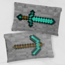 Minecraft Diamond Life Crafted Items Pillowcase Multi-Color - £11.83 GBP