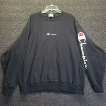 Champion Reverse Weave Sweatshirt Sz 2XL Black Spellout Logo Crew Neck H... - $33.87