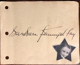 BARBARA STANWYCK AUTOGRAPHED SIGNED VINTAGE 1930s ALBUM PAGE DOUBLE INDE... - £103.53 GBP