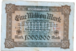 GERMANY 1 000 000 MARK REICHSBANKNOTE 1923 VERY RARE NO RESERVE - $12.95 CAD