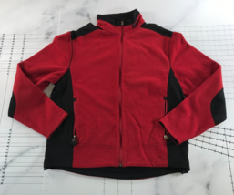 Eddie Bauer Windcutter Vlies Herren M Rot Schwarz Reißverschluss Leicht - $15.83