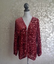 Bella Notte New Primrose Tuscan Red Floral Velvet Jacket - £78.69 GBP