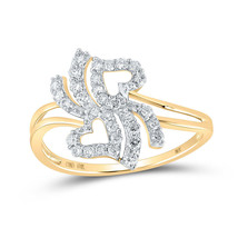 10kt Yellow Gold Womens Round Diamond Heart Ring 1/3 Cttw - £312.48 GBP