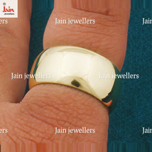 18 Kt, 22 Kt Solid Yellow Gold Plain Handmad Men&#39;S Band Ring 8 9 10 11 12 13 14 - £1,134.08 GBP+