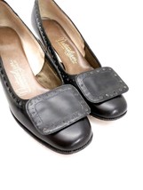 VTG 1960s  Naturalizer Shoes Low Heeled Pumps Black Calf Leather  7.5 M ... - £62.61 GBP