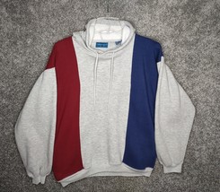Towncraft Sweatshirt Adult Medium Navy Gray Maroon Hoodie Sweater Colorb... - $15.89