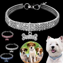 Bling Rhinestone Dog Collar Crystal Puppy Chihuahua Pet Dog Collars Leash For Sm - £9.26 GBP+