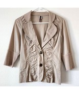 XCVI Tan Lightweight Ruched Jacket Size Small - $53.34 CAD