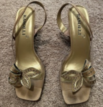 Women&#39;s Heels Rasolli Size 7 Colors: Gold &amp; Clear Heel: 3 1/2 Inches Dressy - $29.99
