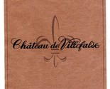 Chateau de Villefalse Winery Menu signed  Languedoc France 1990&#39;s - $41.66