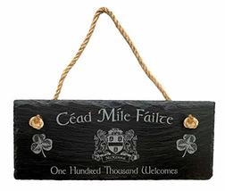 McKenna Irish Coat of Arms Slate Plaque Blessing - &quot;Céad Míle Fáilte&quot; - £22.33 GBP