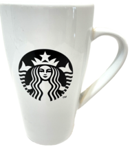 Starbucks Coffee Mug Tea Cup Black Mermaid Siren Logo Tall Ceramic 18oz - £7.40 GBP