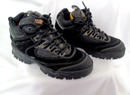 Men&#39;s WORKLOAD Spiker Steel Toe Ankle Work Boots Black Leather Size 6.5 US - £35.61 GBP