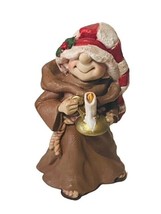 Holiday Friar Folk Figurine Maureen Monk Christmas Gift 1999 Candle Holder Vtg - £29.56 GBP